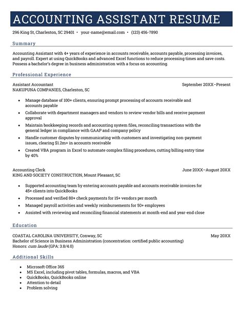 accounting assistant resume|Accounting Assistant Resume: Sample, Job Description & Tips